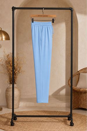 Kadın Beli Lastikli Bağcıklı Cepli Dokuma Havuç Pantolon--KD001