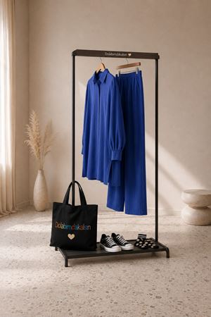 Kadın oversize gömlek pantolon ikili tesettür takım TG014