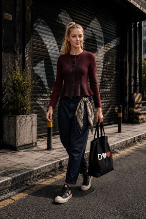 Düğmeli volan detaylı peplum triko hırka CLT031