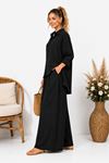 Kadın oversize gömlek ve bol paça pantolon ikili takım ALA071