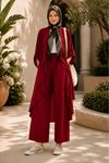 Kadın volanlı hırka geniş paça pantolon yeni sezon oversize takım ALA097 ( STD - 36-46 )