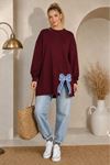 Kadın oversize fiyonk detaylı sweat tunik TG013