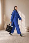 Kadın oversize gömlek pantolon ikili tesettür takım TG014