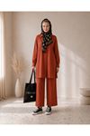 Kadın oversize gömlek pantolon ikili tesettür takım TG014