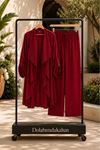 Kadın volanlı hırka geniş paça pantolon yeni sezon oversize takım ALA097 ( STD - 36-46 )