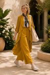 Kadın volanlı hırka geniş paça pantolon yeni sezon oversize takım ALA097 ( STD - 36-46 )