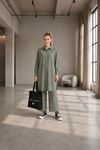 Kadın oversize gömlek pantolon ikili tesettür takım TG014
