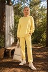 Kadın oversize şerit detaylı sweatshirt ve eşofman ikili spor takım TG012