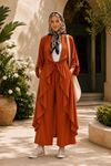 Kadın volanlı hırka geniş paça pantolon yeni sezon oversize takım ALA097 ( STD - 36-46 )