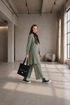Kadın oversize gömlek pantolon ikili tesettür takım TG014