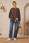 Kadın oversize fiyonk detaylı sweat tunik TG013