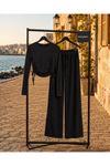 Kadın büzgü detaylı crop bluz bol paça pantolon ikili takım CLT022