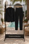 Kadın fırfır detaylı blazer ceket pantolon ikili premium takım DKHF009