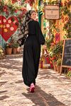 Kadın DİK Yaka Crop Bluz ve Şalvar Pantolon İkili Takım DKMRS017