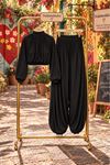 Kadın DİK Yaka Crop Bluz ve Şalvar Pantolon İkili Takım DKMRS017